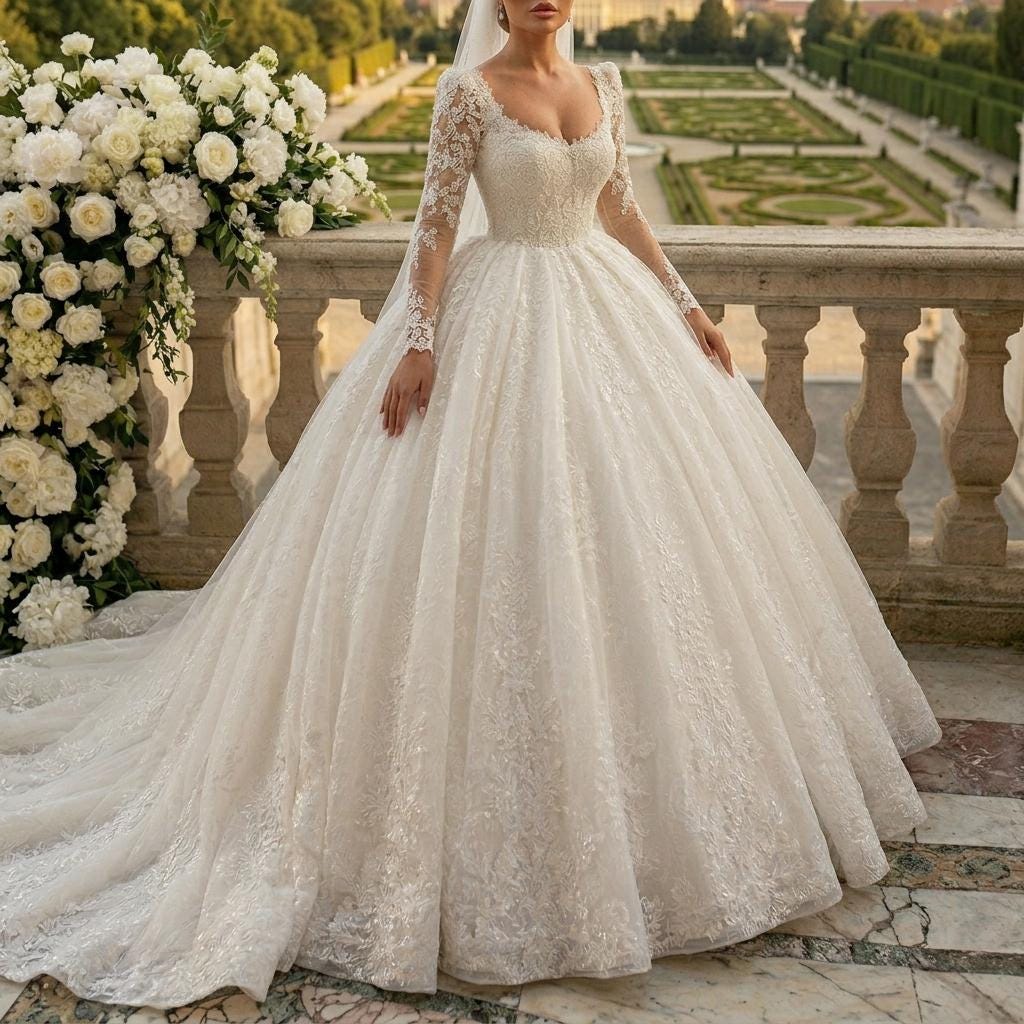 chinese dress ladies Elegant Long Cutout Lace Train Crepe Mermaid Wedding Dress