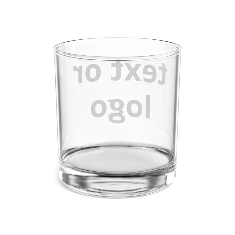 Custom Text or Logo Rocks Glass, 10oz | Personalized Whiskey Glass - Etsy