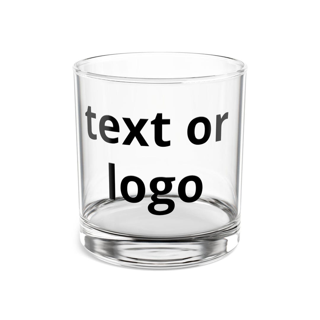 Custom Text or Logo Rocks Glass, 10oz | Personalized Whiskey Glass - Etsy