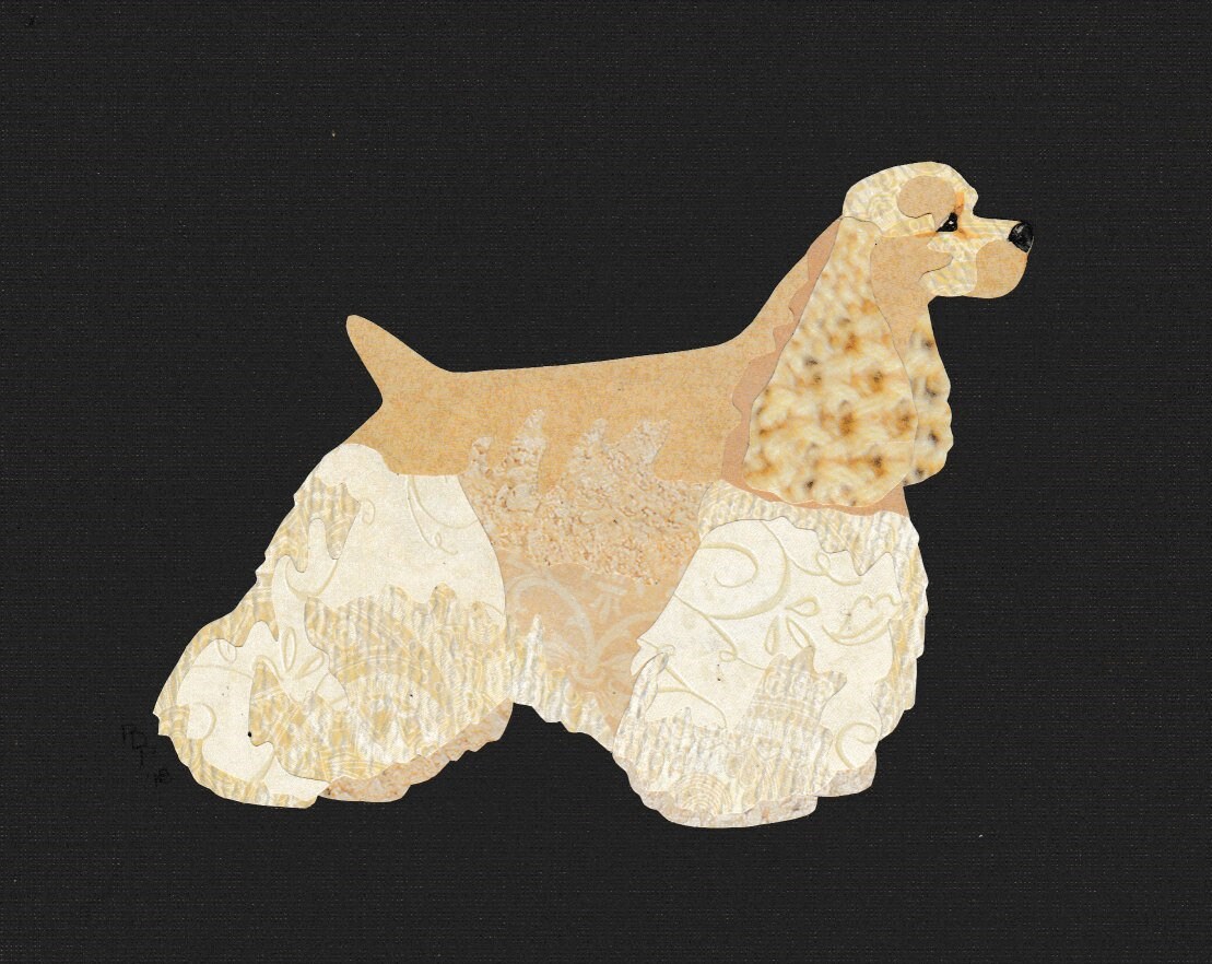 American Cocker Spaniel (all Colors Available) Handmade Original Cut ...
