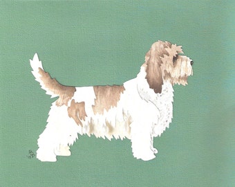 Petit Basset Griffon Vendeen handmade original cut paper dog art