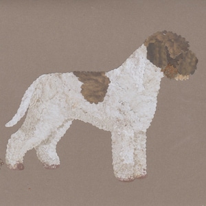 Lagotto Romagnolo handmade original cut paper collage dog art all colors available