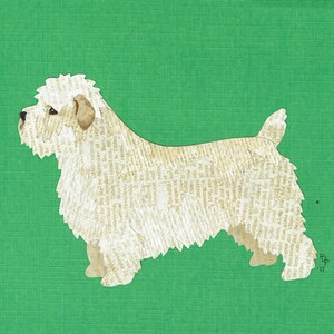 Glen Of Imaal Terrier handmade original cut paper collage dog art  other colors available