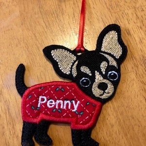 Chihuahua Dog Felt Ornament or Gift Tag