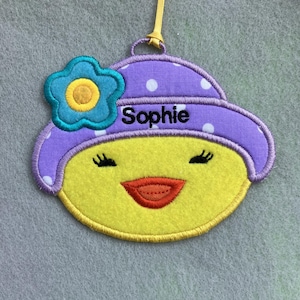 Chick with Hat Easter Ornament, Gift Tag or Embellishment Personalized/Monogrammed