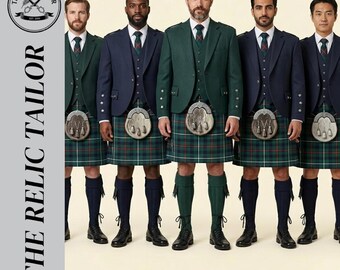 Men's Scottish Kilt Jacket and Waistcoat Set – Formal Highland Wedding Outfit
