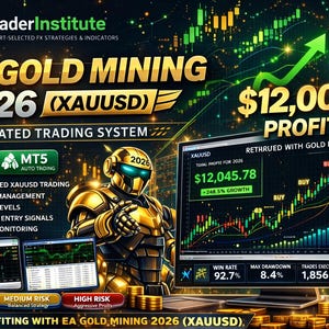 May include: An advertisement for EA Gold Mining 2026 (XAUUSD) automated trading system. The image features a golden robot, charts, and the text "$12,000 PROFIT". The system offers fully automated trading, risk management, and 24/7 monitoring.
