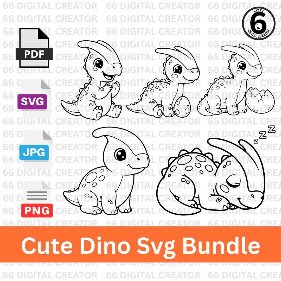 Dinosaur Svg, Cute Dino Png | Dino Shirt Design, Baby Clipart, Bundle ...