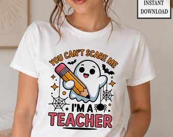 Teacher Halloween Ghost PNG SVG Design (Digital Download)