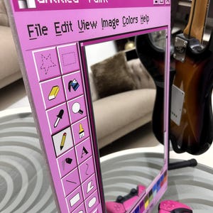 MS Paint Mirror, Y2K Aesthetic Wall Mirror, Retro Computer Window Mirror, Pink Indie Room Decor, TikTok Bedroom Decor image 4
