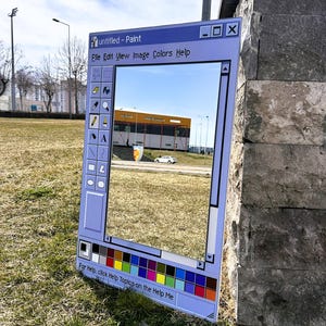 MS Paint Window Mirror, Retro Computer Interface Wall Decor, Y2K Nostalgia Desktop Art