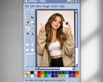 Ms Paint Mirror, Retro Windows 95 Style Decor, Vintage Computer Art