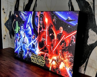 Star Wars LED Wall Art, Light Up Movie Poster, Star Wars Light Box, Sci-Fi Home Decor, Gaming Room Neon Sign, Star Wars Gift for Boyfriend