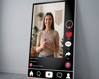 TikTok Style Decorative Mirror, Social Media Interface Mirror - Custom Aesthetic Mirror, Selfie Mirror - Creative Gift for Content Creators