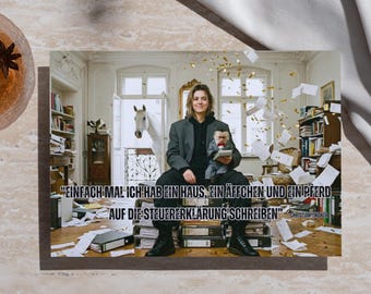 Postcard “The Pippi Longstocking Strategy for the Tax Office”