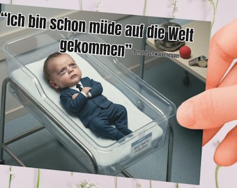 Postcard “Born Monday Morning”