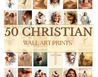 50 Christian Wall Art Prints | Religious Art | Mixed Styles | Instant Digital Download