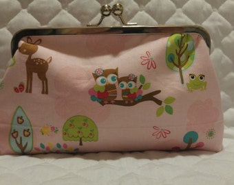 Pink Woodland Creatures Clutch