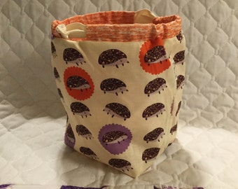 Lizzy House Hedgehogs Sock Sack Ready to Ship