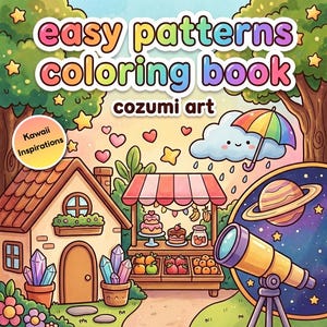 Livre de Coloriage, 46 Pages Simples à Imprimer, Traits Épais Bold and Easy, Cozy Coloring Book for Adults, Téléchargement Instantané.