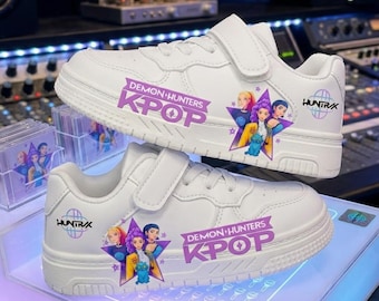 K-Pop Anime Inspired Kids Sneakers – Custom Graphic Shoes for Young K-Pop Fans Unique Gift for Young Music Fans