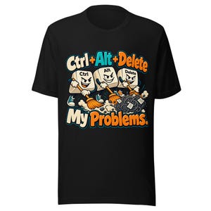Maglietta Ctrl+Alt+Canc I miei problemi, maglietta divertente per specialisti IT e programmatori, regalo per giocatori e geek, maglietta unisex