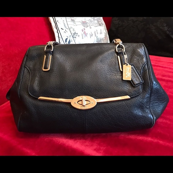 Black leather Coach handbag