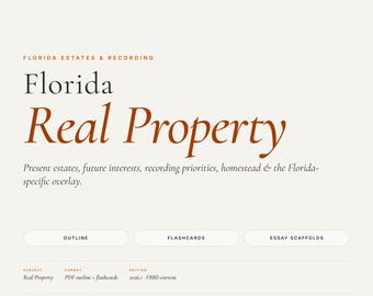 Resumo do Exame da Ordem dos Advogados da Flórida sobre Direito Imobiliário | Registro de Hipotecas Residenciais | Flashcards para Redação | Edição FBBE 2026.2
