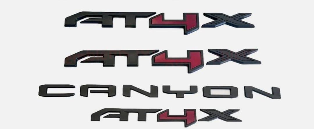 Led At4 Emblems 4PC Matte Black Red Door AT4X Emblems Tailgate Badge for 2023-2024 ...