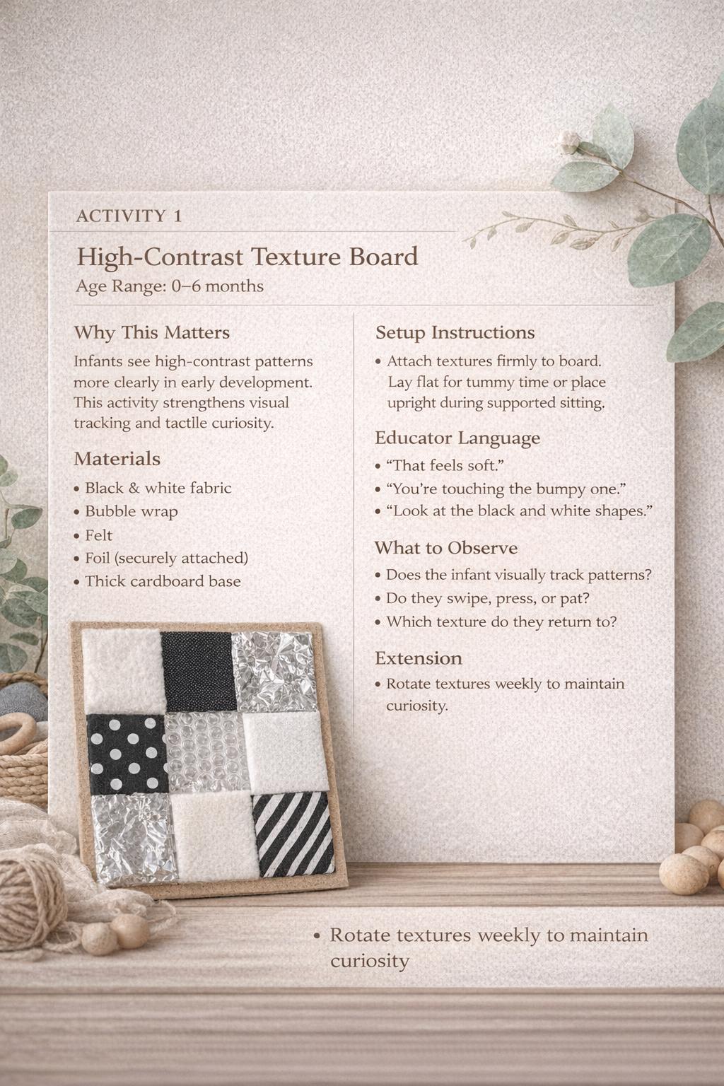 Learning Invitations Book Infant Sensory Activity Pack (0-12 Months) – Early Learning Invitations ...