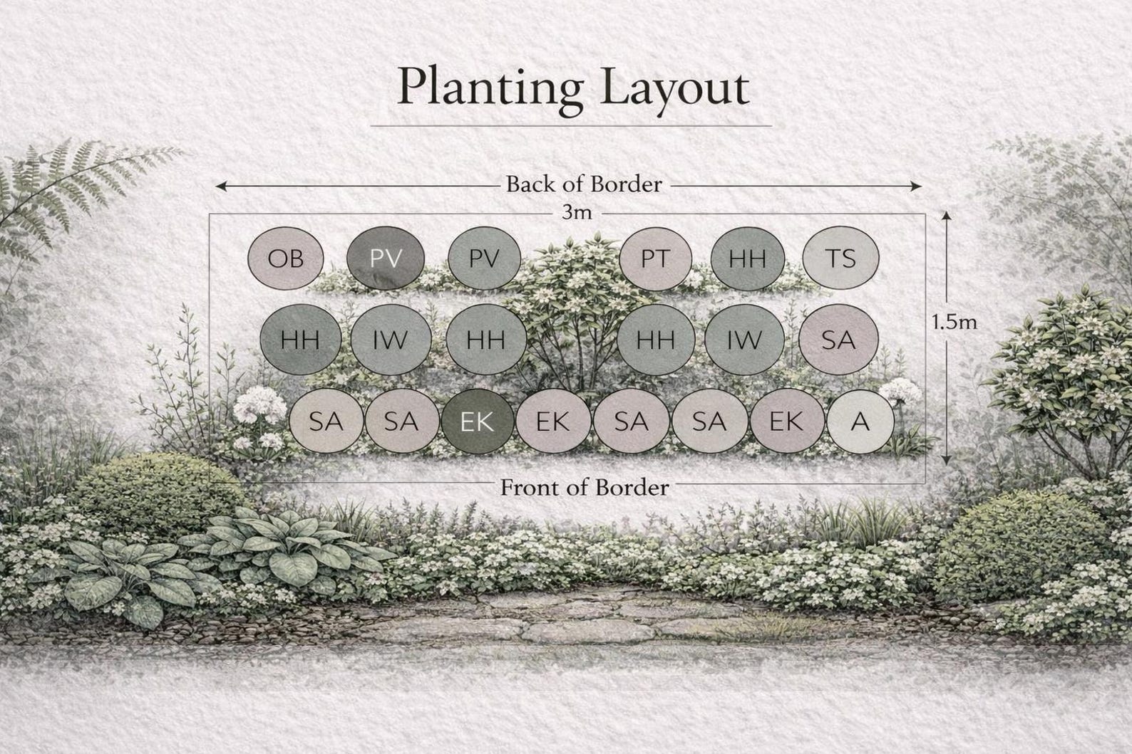 Elegant Evergreen Border Plan – Low Maintenance, Year-round Structure ...