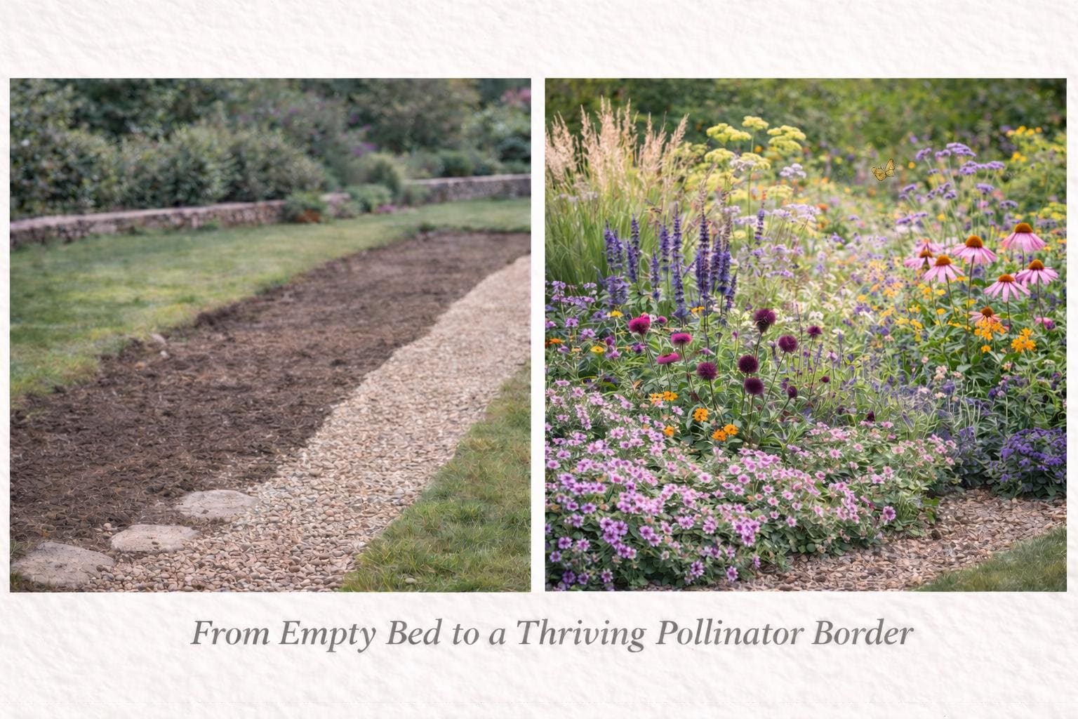Vibrant Pollinator-friendly Border Plan – Full Sun Planting Design (3m ...