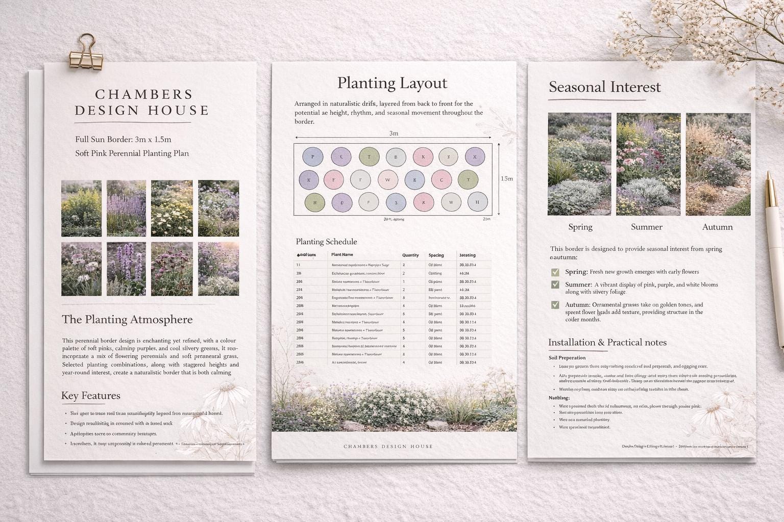 Full Sun Border Plan – Contemporary Naturalistic Planting Design (3m X ...
