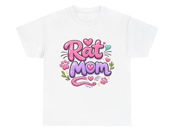 T-shirt met rattenmoeder | Schattig kawaii-shirt met rattengezicht huisdier