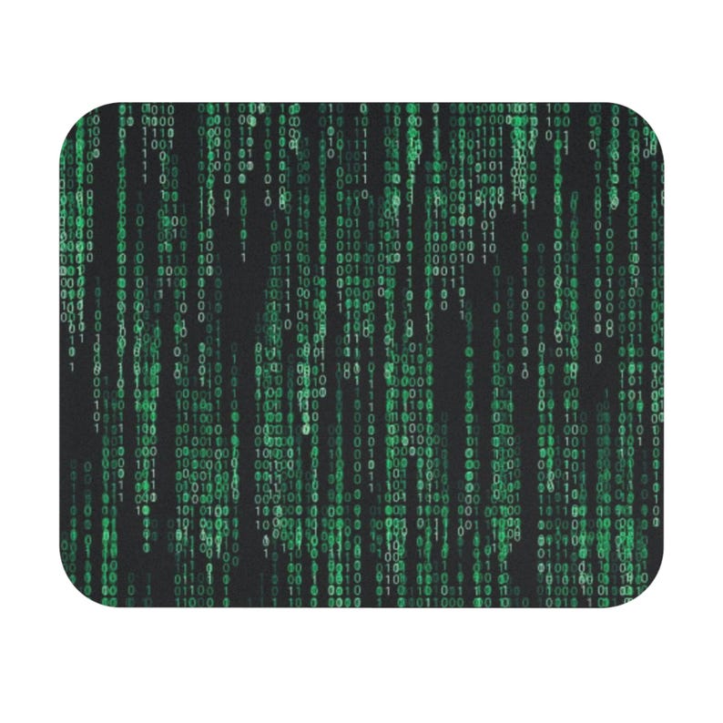 Matrix Inspired Binary Code Rain Mouse Pad image 2