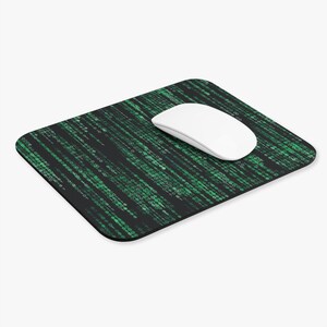 Matrix Inspired Binary Code Rain Mouse Pad image 3