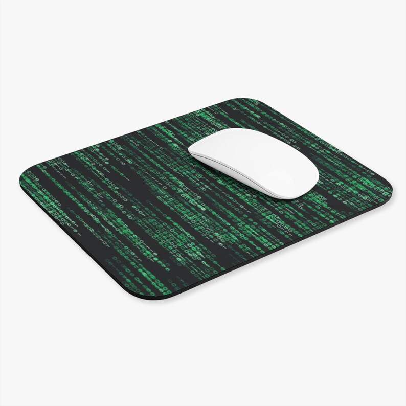Matrix Inspired Binary Code Rain Mouse Pad image 3