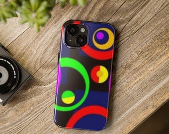 Neon Retro Kreise Robuste Handyhülle