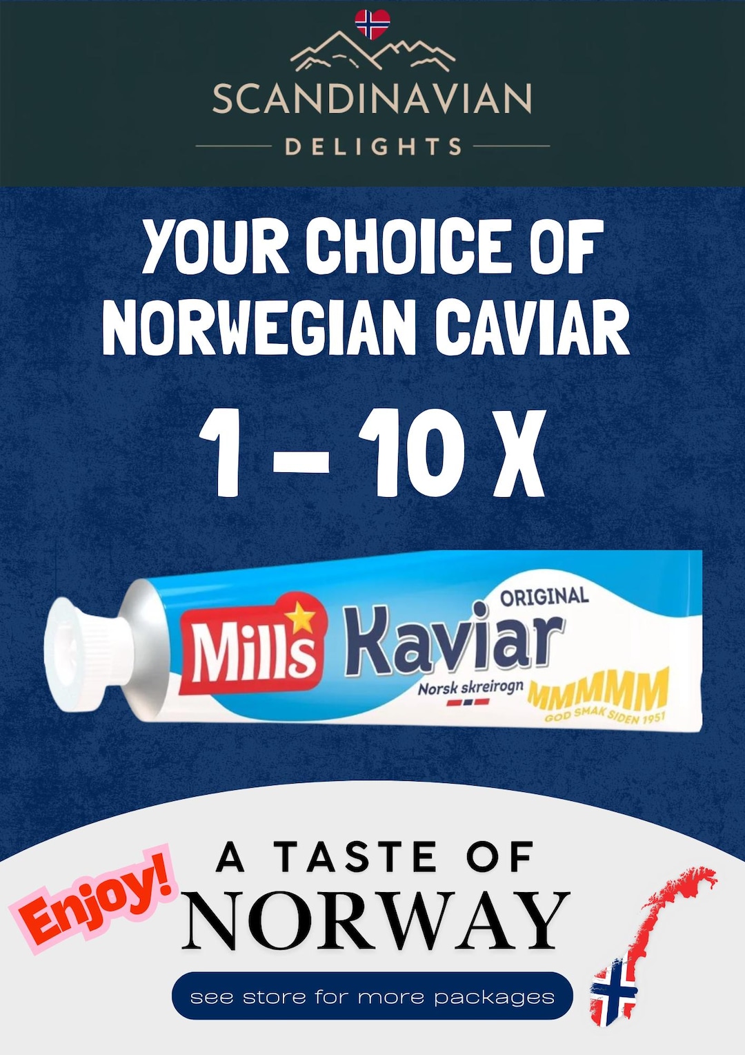 Mills Kaviar Norwegian Cod Roe Spread – Your Choice of 1-10 Tubes INCL ...