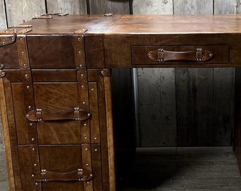 Luxus Hand Gefärbt Leder Schreibtisch