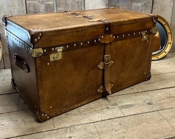 Luxury Tan Bridle Leather Trunk
