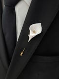 Calla Lily Boutonniere, Wedding Lapel Pin for Groom, Floral Boutonniere, Groomsmen Accessory product logo