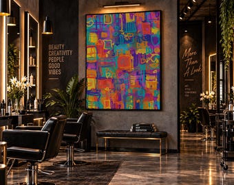 Rythme urbain – Art mural abstrait coloré