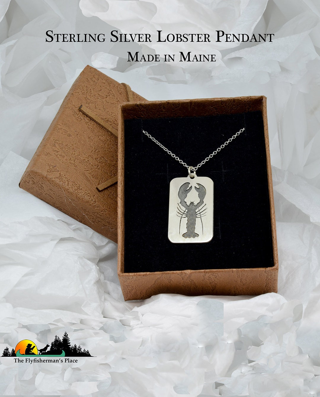 Lobster Pendant Sterling Silver, Hand Made in the Great State of