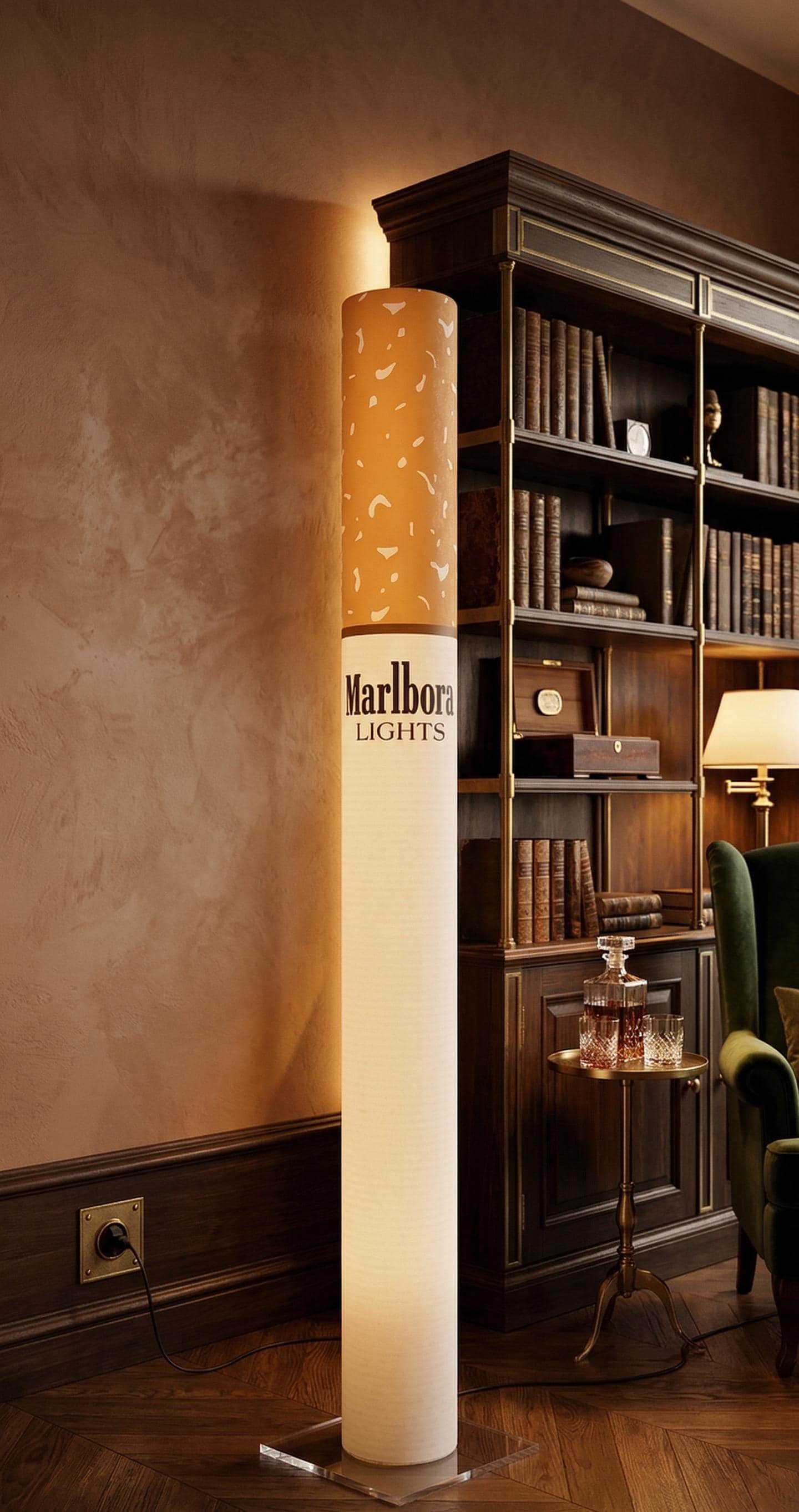 marlboro cigarette floor lamp Life Size by Adham Al Malla | Download free STL model Giant Cigarette Floor Lamp -