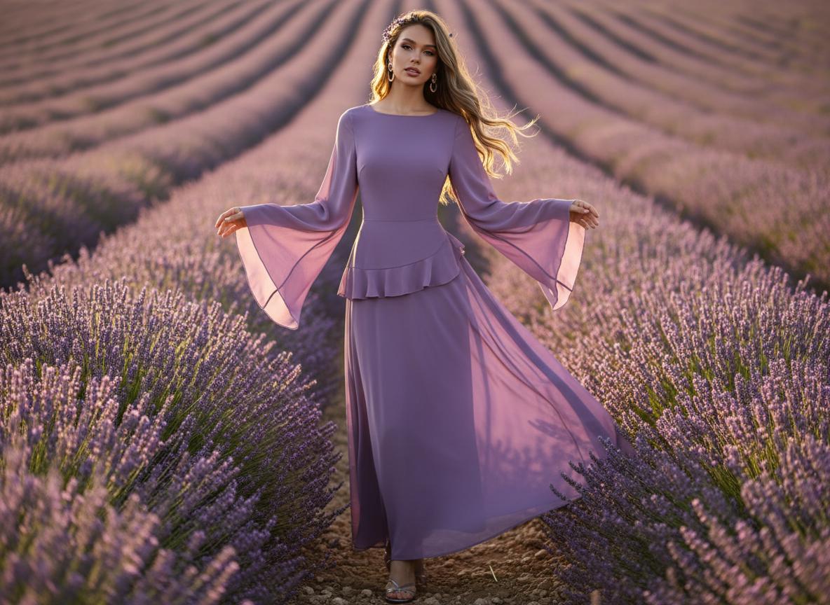 dusty purple chiffon dress Dusty Lavender Off Shoulder Chiffon Bridesmaid Dress  MissJophiel