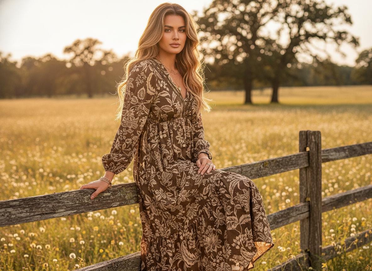 V Neck Brown Dress - Etsy