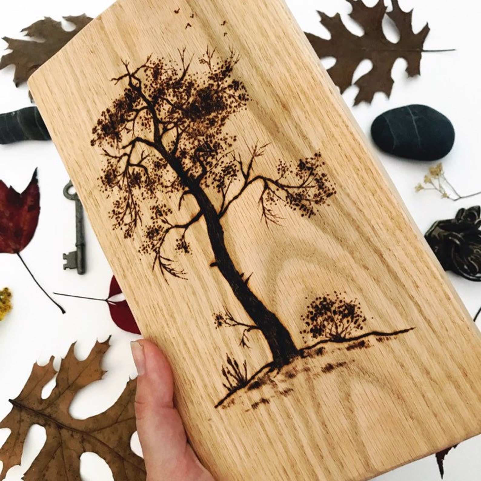 Wall Art Tree Wood Burning Etsy