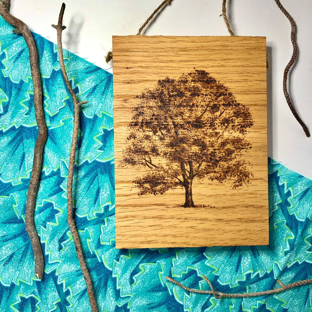 Leafy Trees Wood Burning Wall Arthand Burned Art of Tree on Sign Etsy UK