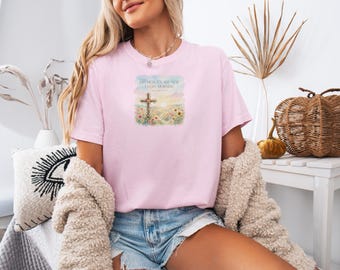 Floral Jesus Shirt, Wildflower Bible Tee, His Mercies Are New, Every Morning T-Shirt, Inspirational Clothing, Religious Tee, Peaceful Design